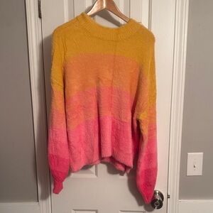 Wild Fable Yellow and Pink Gradient Sweater